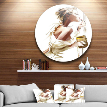 Fashion Woman - Portrait Circle Metal Wall Decor